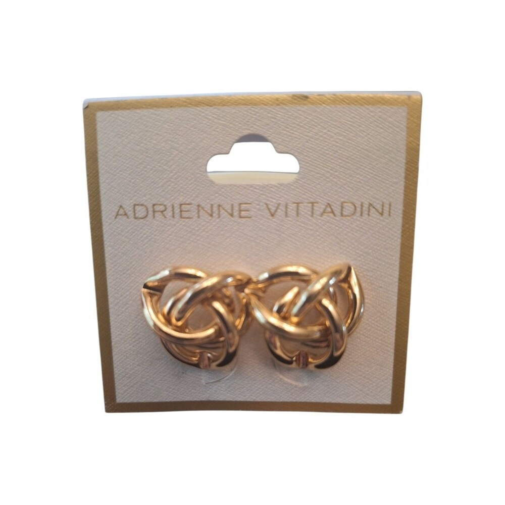 Adrienne Vittadini gold-toned earrings feature a knotted, interwoven design
